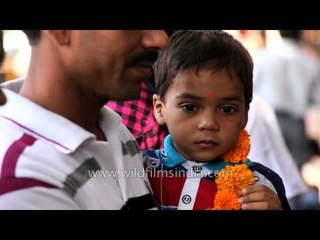 Cute little devotees in Chhatarpur temple