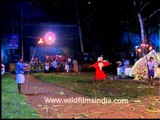 Kerala's famous masked dancer performing at Padayani Festival