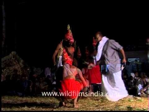 Padayani dance being performed during festival in Kerala