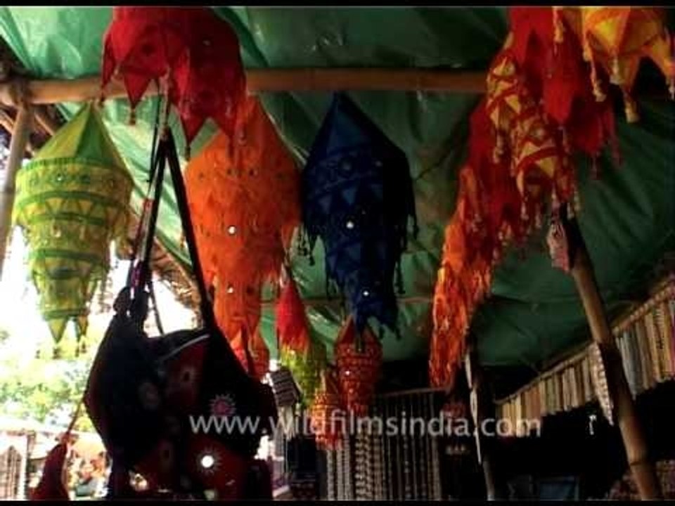 Shopping kiosks in the town of Konark in Orissa