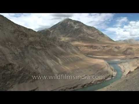 The confluence of Indus with Zanskar river, Ladakh