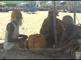 Sadhus on Puri Beach, India