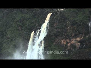 Jog Falls leaps spectacularly over a 253 meter vertical cliff!
