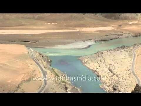 Indus and Zanskar River Confluence, Ladakh, Jammu & Kashmir, India