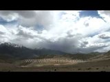 Moving clouds over arid areas of Ladakh