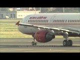 Air India plane brakes violently at Delhi airport!