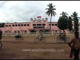 Front view of Puri railway station in Odisha