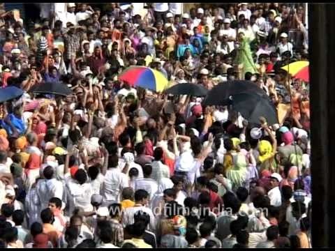 Devotees celebrating Jagannath's Rath Yatra