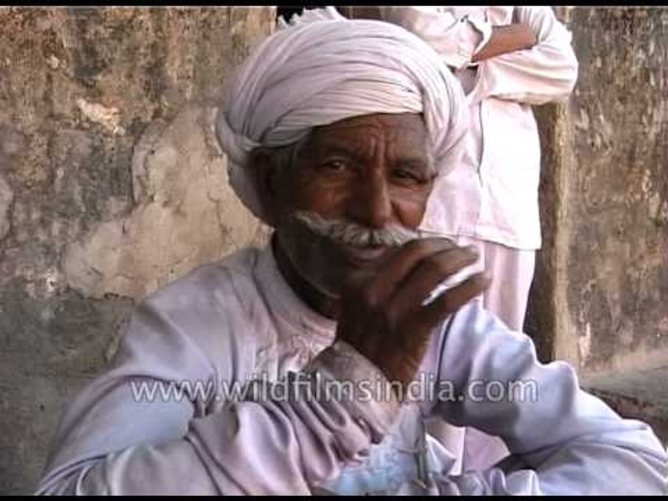 Faces of elderly village men in Gujarat