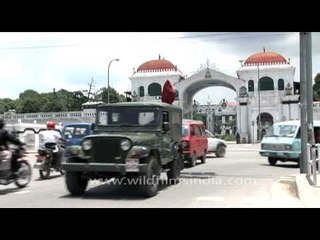 Vehicals passing by Singha Darbur Entrance in Kathmandu