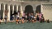 Devotees taking holy dip in the sacred Sarovar at Gurudwara Takht Sri Kesgarh Sahib.