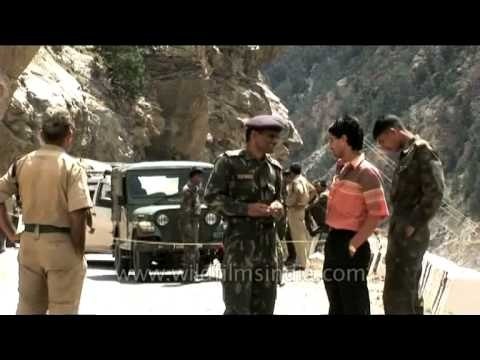 Dry, rugged mountainscape on the road to Manali, in Himachal Pradesh, North India.
