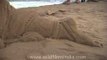 Sand sculpting underway in Puri Beach in Odisha