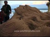 Puri Beach famous for its sand art and magnificent sunset view