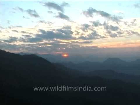 Clouds moving fast over mountains in the Garhwal Himalayas