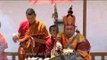 Buddhist monks performing fire rites in Leh