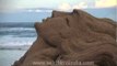 Abstract sand art of a woman in Puri Beach, Odisha