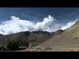 Barren Ladakh peaks with cloud time lapses