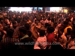 Drum beatings and massive dancing crowds at the Mahashivratri in Varanasi