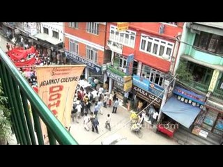 Crowds reading out slogans in a rally - at Kathmandu,Nepal
