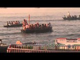 Pilgrims bathing on occasion of Shivratri at Ganga Ghat, Varanasi