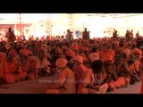 Tents laid out for Shivratri Bhandara graced by numerous sadhu invitees, Varanasi