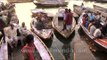 Devotees all set for a boat ride at the holy ganges of Varanasi ghats during Maha Shivratri