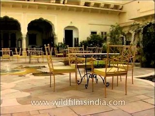 Open courtyard restaurant in Samode Palace, Jaipur