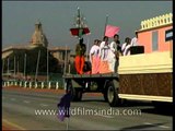 Manipur contingents with their tableau rehearsing for Republic Day Parade