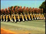 Indian Army Music Band marching in the Republic Day parade, New Delhi