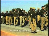 Indian Army brass band marching on Republic Day Parade in New Delhi