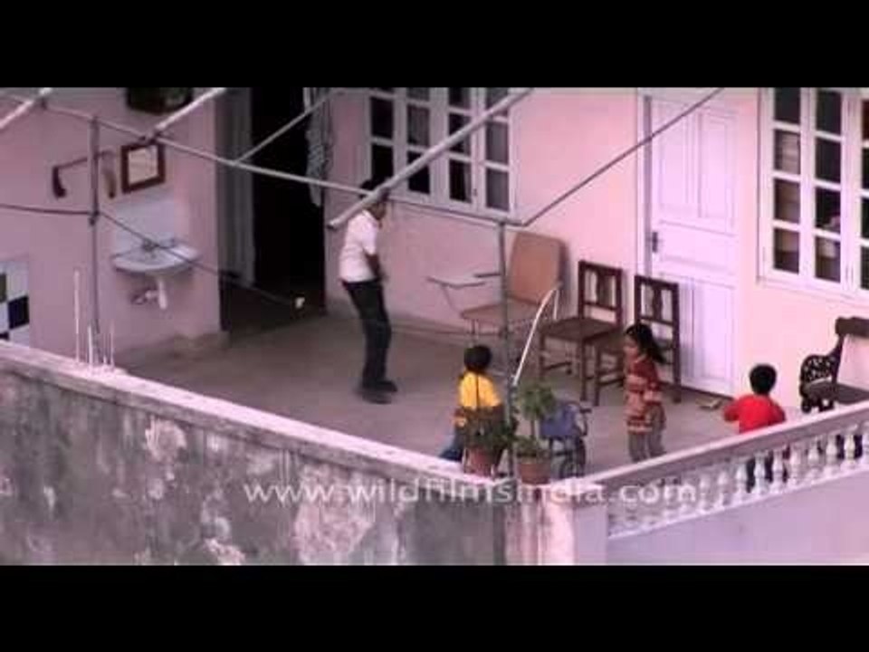 Funny martial art practice session in Nepal