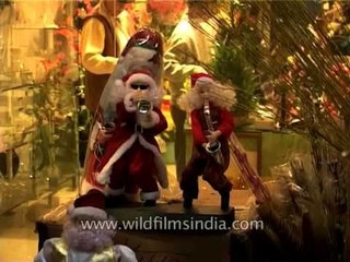 People busy marketing during Christmas