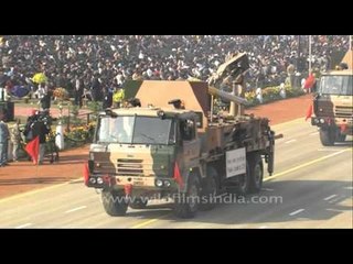 214mm Pinaka rockets displayed during the Republic Day parade, in New Delhi.