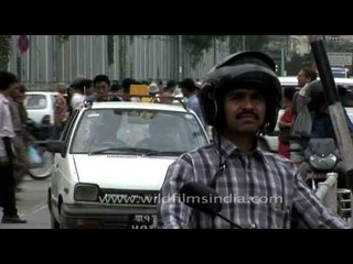 Nepal Police Force on the streets of Kathmandu