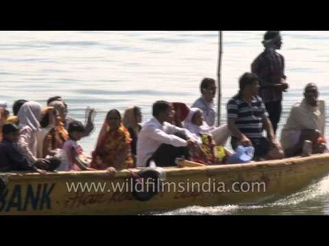 Boating along the Varanasi Ghat, post Kumbh Mela 2013