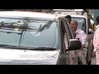 Heavy traffic in a narrow street of Varanasi