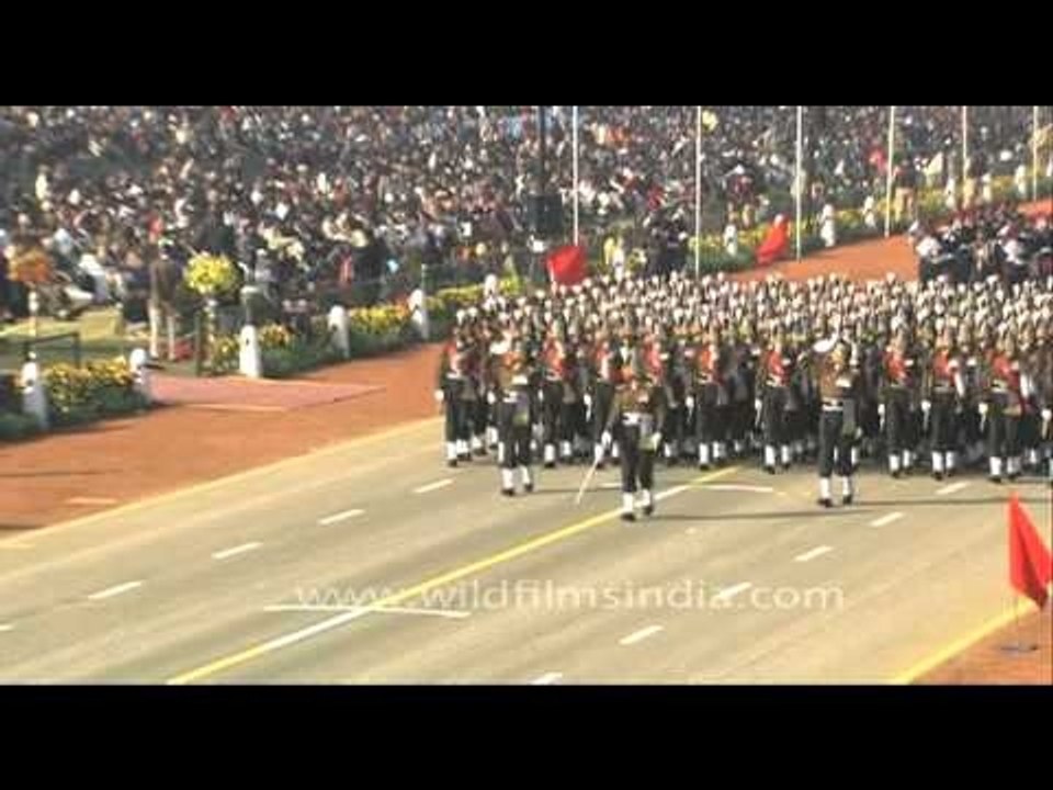 Soldiers of the Indian Army on parade during Republic Day, New Delhi