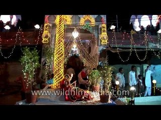 Young kids as divine couple Radha-Krishna in Jodhpur