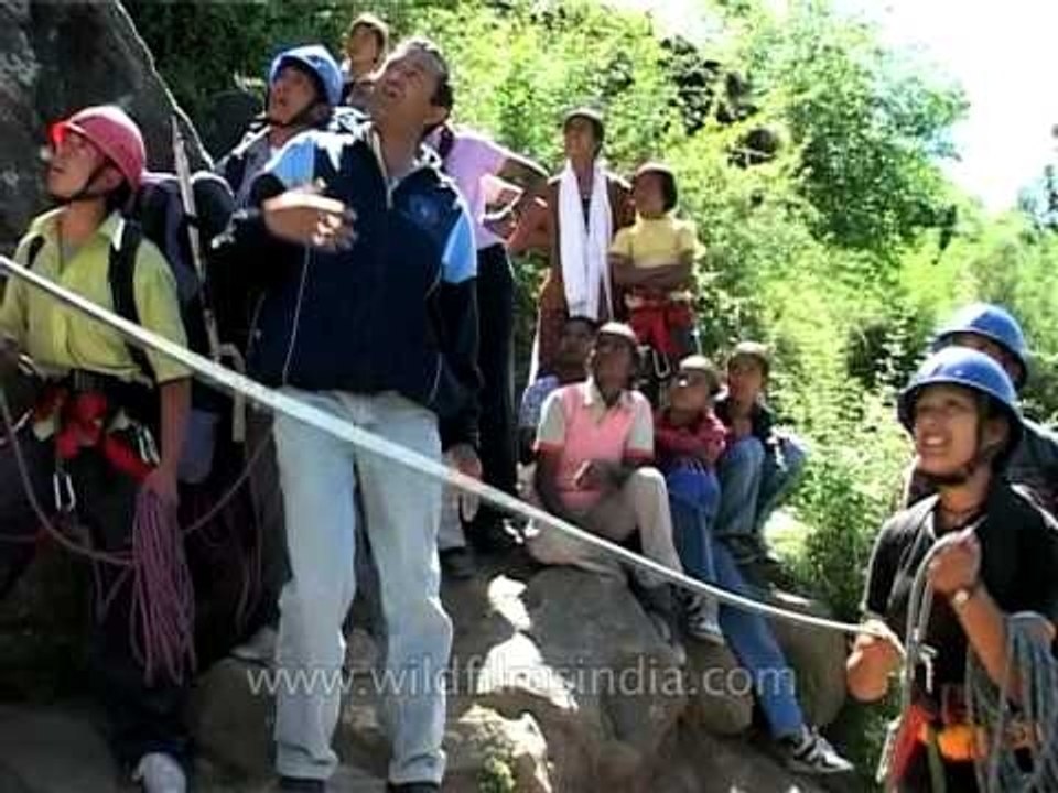 Rock climbing camps for novices in the Himalayas, at Manali