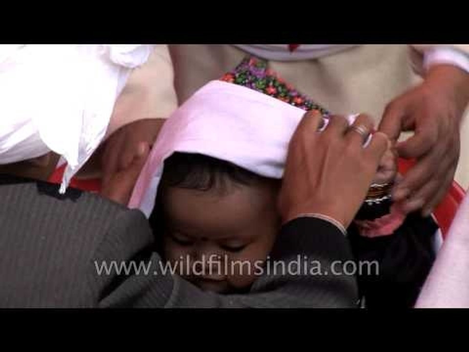 Little girl in traditional Rung attire for Kangdali festival