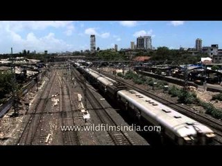Top view of ever busy railway tracks in Mumbai