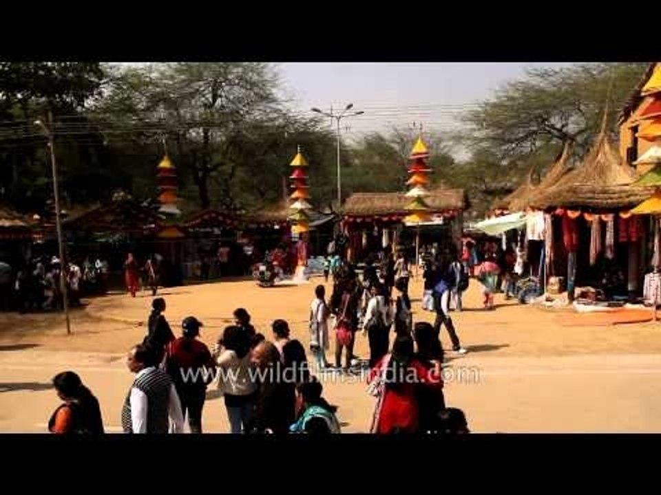 Wooden craft items stall at 27th Surajkund Mela