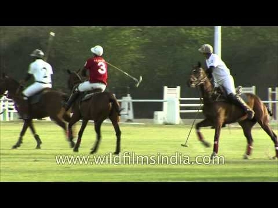 Playing hockey on horses