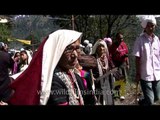 Women of rung tribe in traditional dress during the Kangdali festival procession