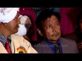 Kumauni man singing traditional song at Kangdali Festival