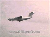 Domestic plane in 1990's landing at Indira Gandhi International Airport, Delhi