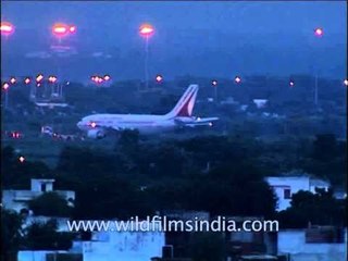 Air India Boeing plane at IGI Airstrip, Delhi