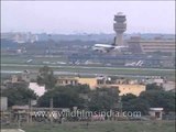 Jet Airways plane landing on a runway at Indira Gandhi International Airport, Delhi