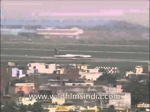 Airstrip and planes landing at Indira Gandhi International Airport